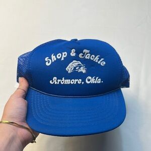 Vintage Blue Shop & Tackle Trucker Hat